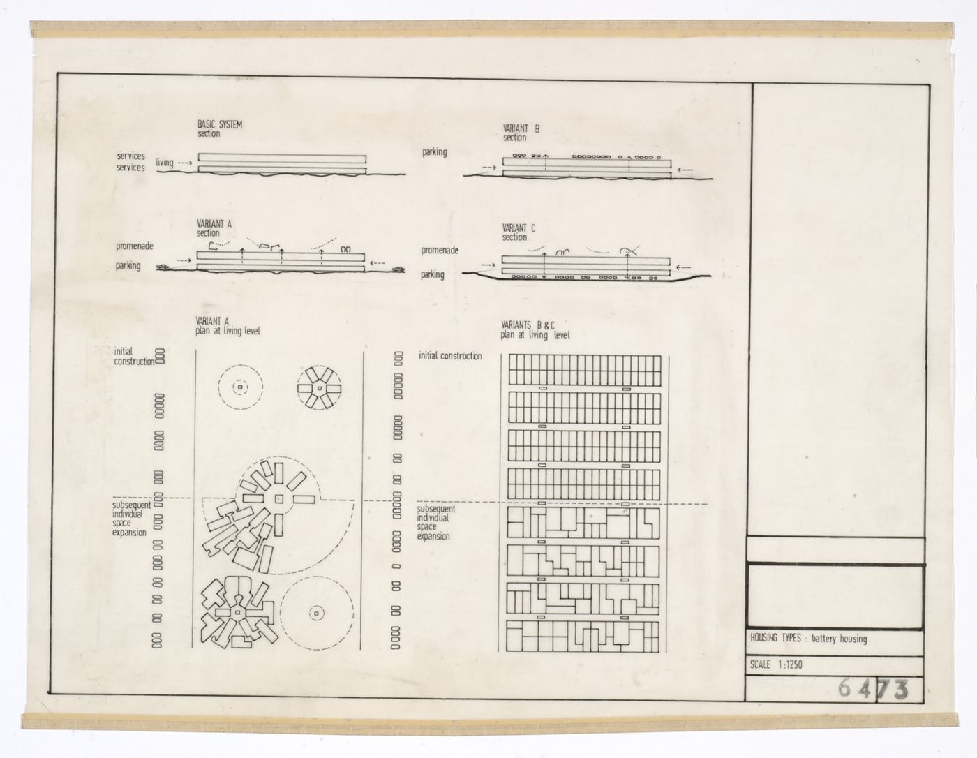 Diagrammatic elevations and plans of battery housing, Potteries Thinkbelt
