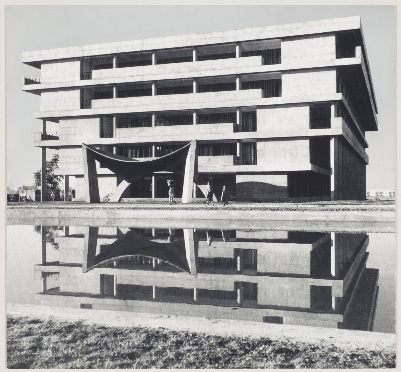 Entrance façade of the Administration Building, Punjab University, Chandigarh, India