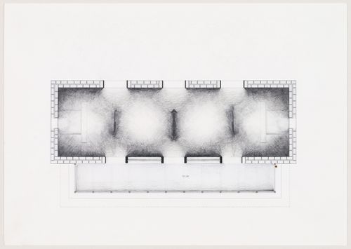 Weavers' Studio : study plan showing the quality of light through skylights, windows and doors