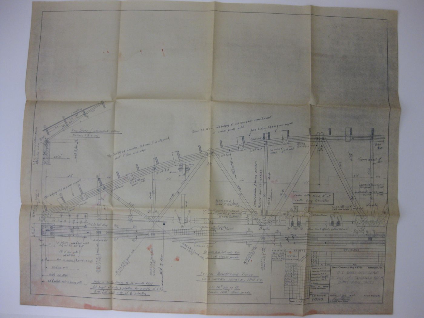 U.S. Naval Mine Depot: Details of standard 60' - 8" bowstring truss