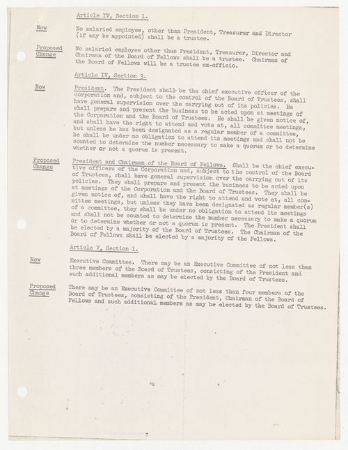 Memorandum from Peter D. Eisenman to the Trustees with attached proposed amendment to IAUS By-Laws