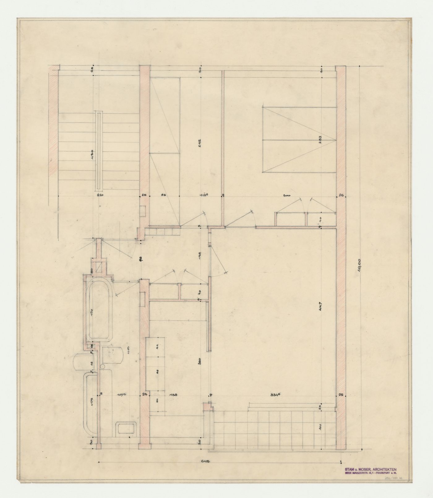 Plan for a housing unit, probably for Hellerhof Housing Estate, Frankfurt am Main, Germany