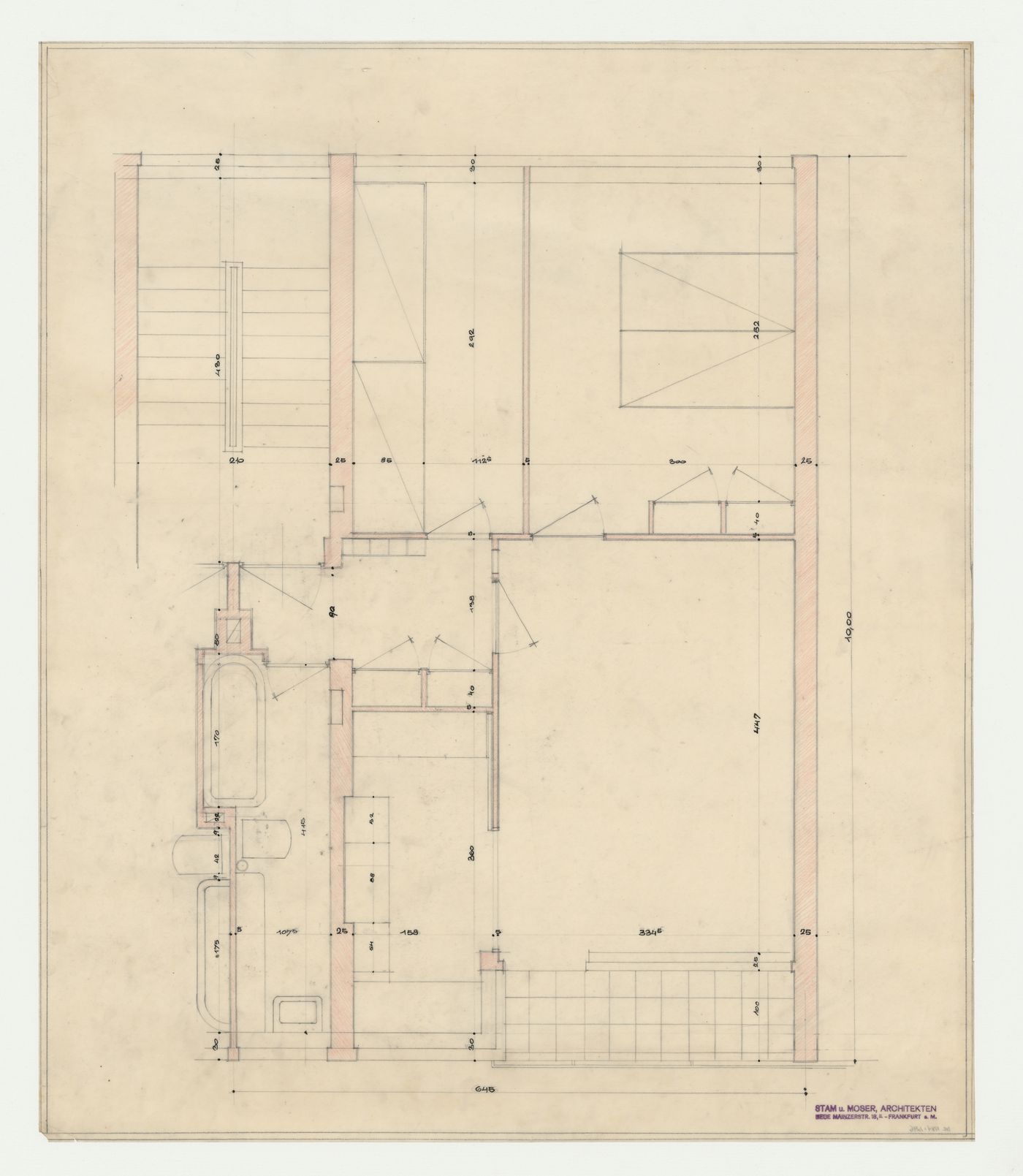 Plan for a housing unit, probably for Hellerhof Housing Estate, Frankfurt am Main, Germany