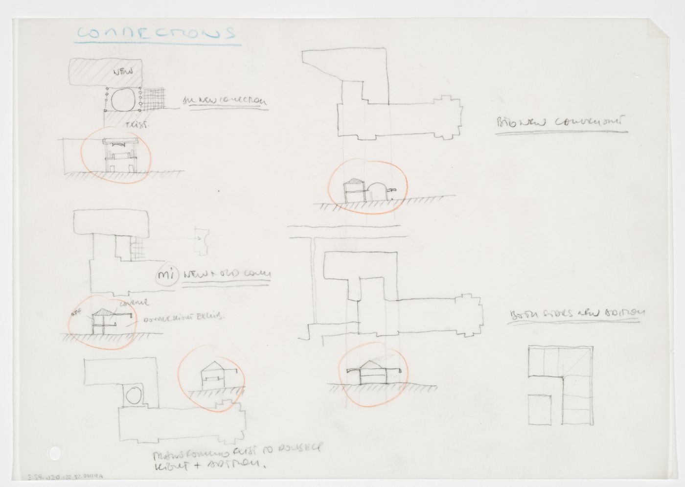 School of Architecture Addition, Rice University, Houston, Texas: studies