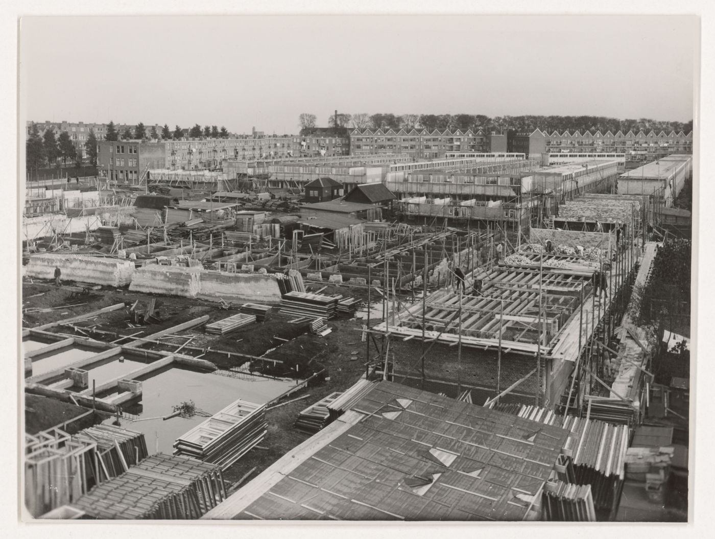 General view of Kiefhoek Housing Estate under construction, Rotterdam, Netherlands