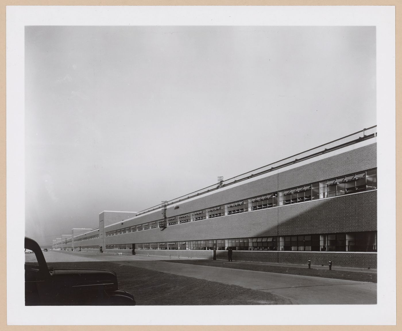 View of the north façade of the Assembly Building, Ford Motor Company Willow Run Bomber Assembly Plant, Willow Run, Michigan