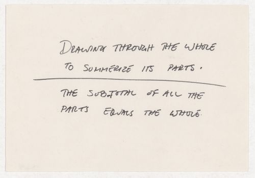 Drawing through the whole to summerize its parts. / The sub-total of all the parts equals the whole.