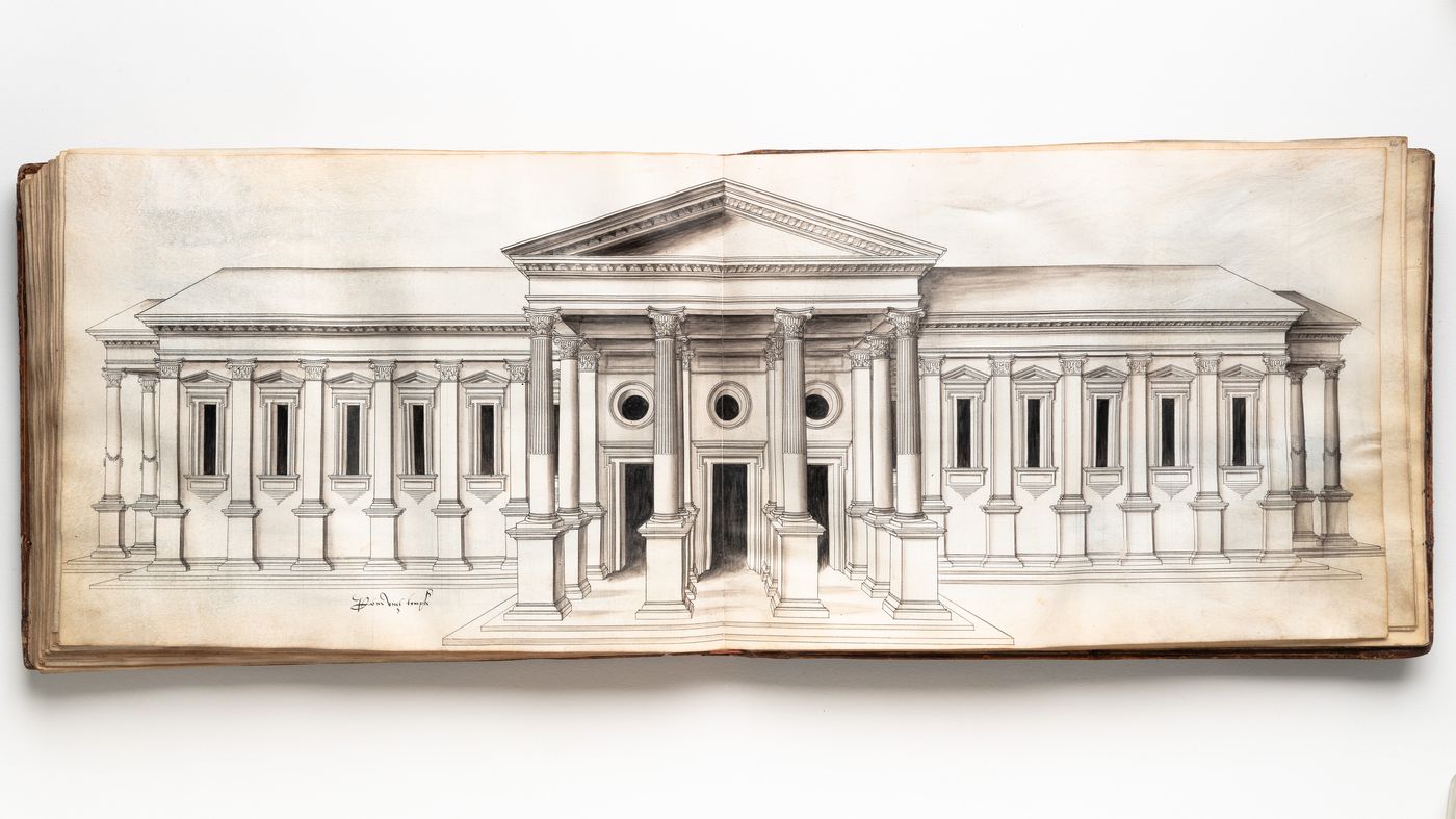 Perspectival elevation for a temple