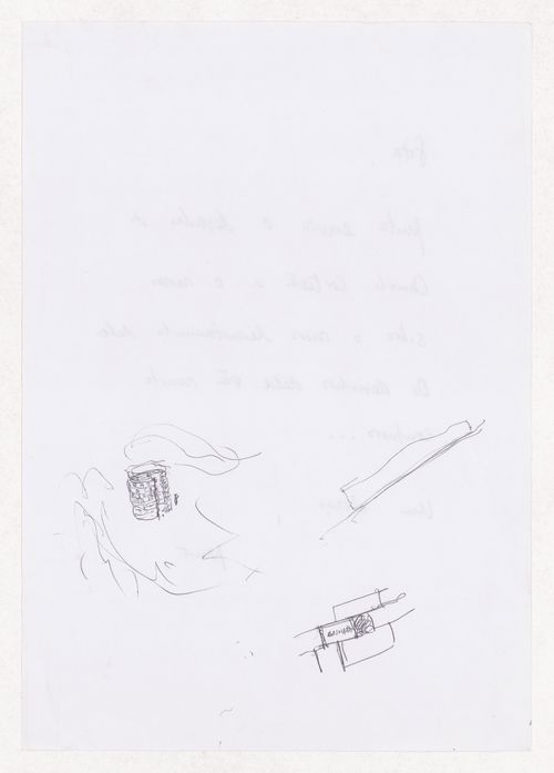 Sketches for Monumento 25 Anos do Poder Local em Coimbra, Coimbra, Portugal; verso: Correspondence