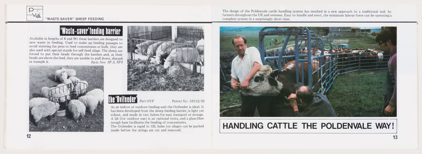 Catalogue of Poldenvale livestock handling and feeding systems for 1976/1977, from the project file "Westpen"