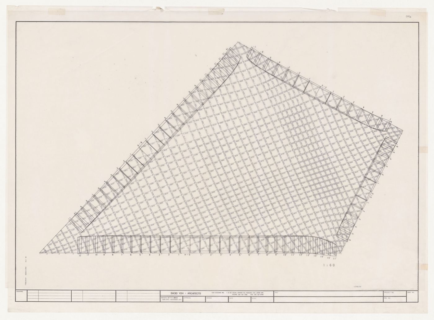 Roof plan for Glass Station, Oguni, Japan