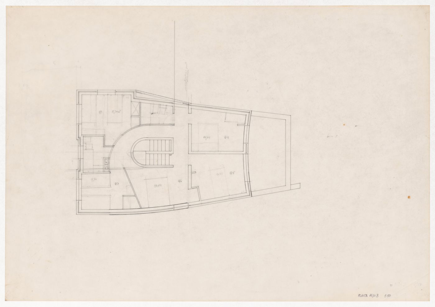 Level three floor plan for Casa Fernando Machado, Porto, Portugal
