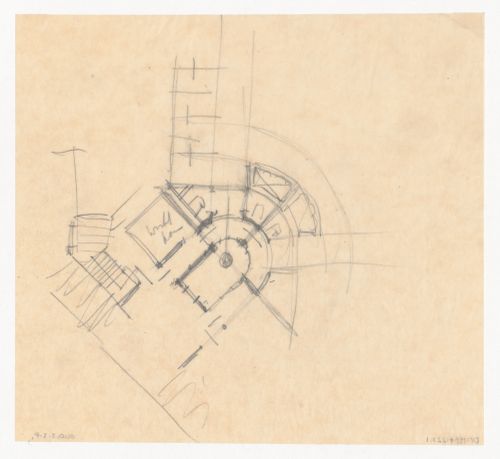 Sketch plan for a city hall for the reconstruction of the Hofplein (city centre), Rotterdam, Netherlands