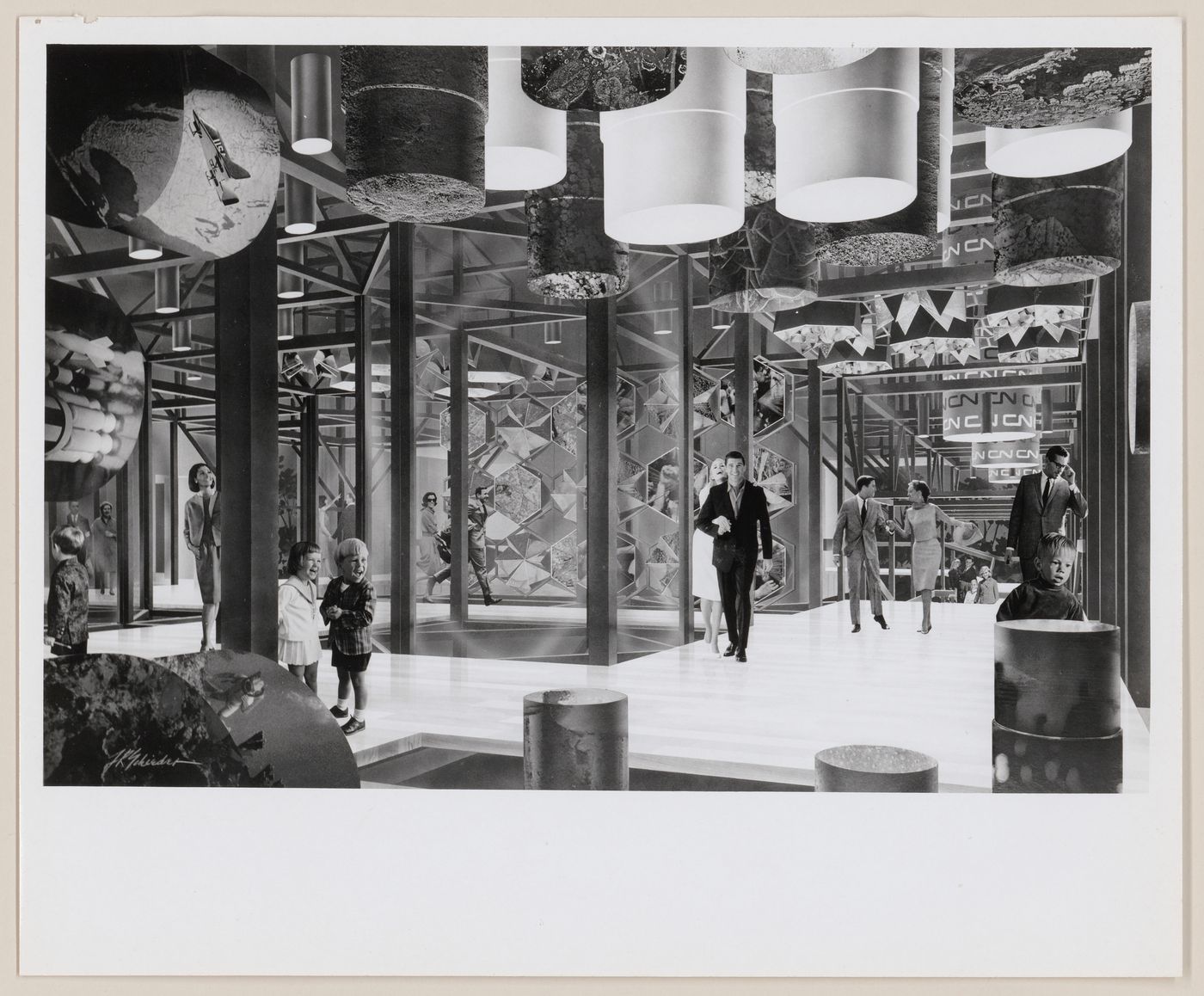 Interior renderings for CN's Expo 67 pavillion