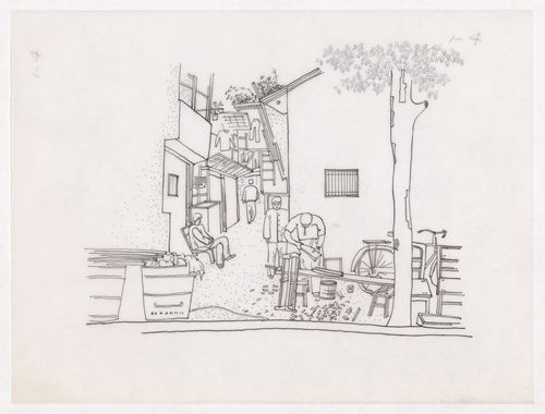 Illustration showing the traditional living patterns for the Sichuan housing project for "Housing a Billion: Urban Upgrading: Design Ideals for Rural China" publication