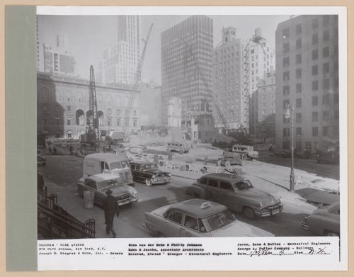Seagram building under construction, 375 Park avenue, New York, N.Y., north-west view