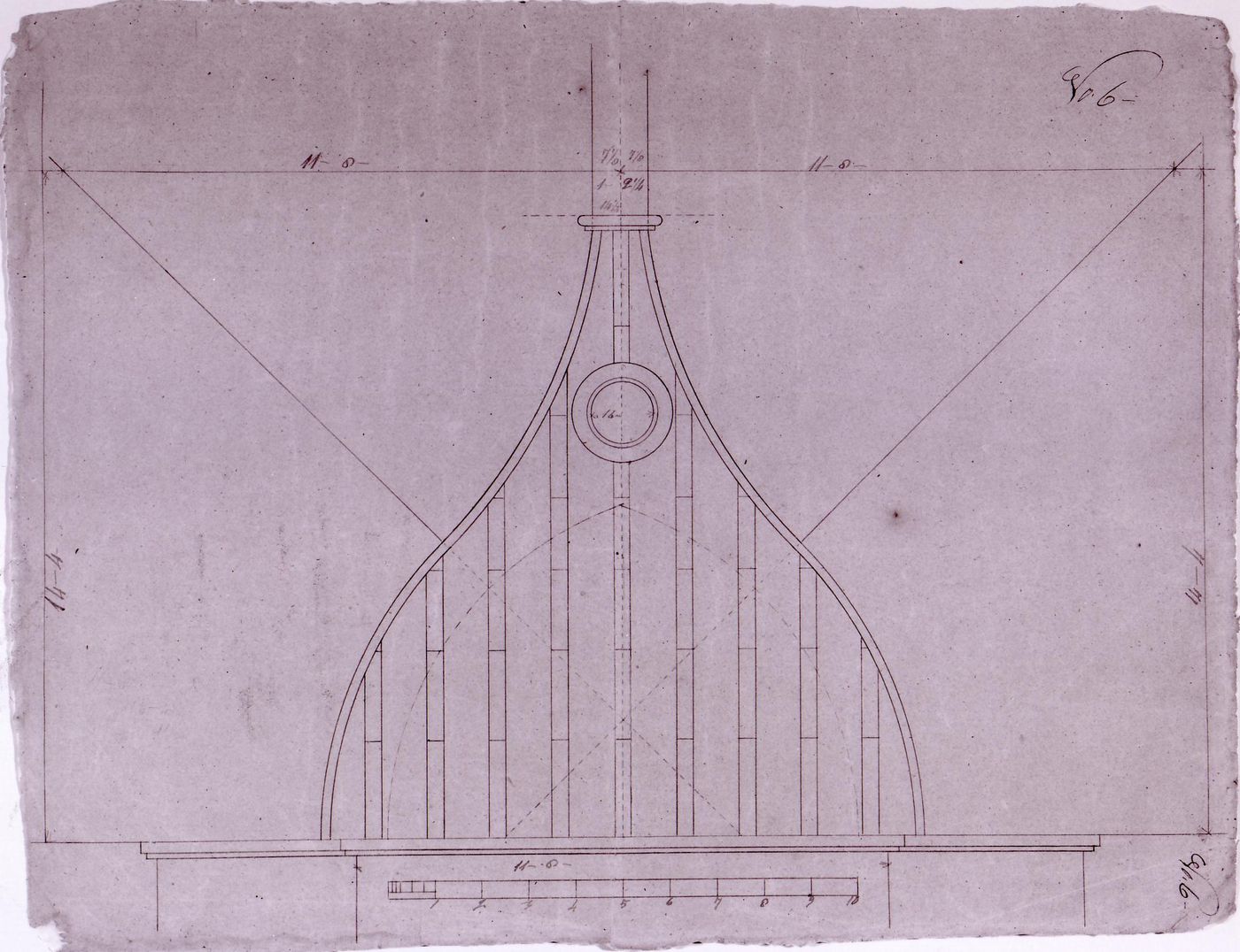 Elevation for a high altar [?] canopy for Notre-Dame de Montréal
