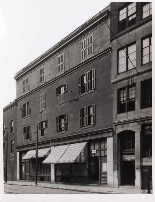 View of the principal façade of a building related to the Frères des écoles chrétiennes, rue Côté, Montréal, Québec