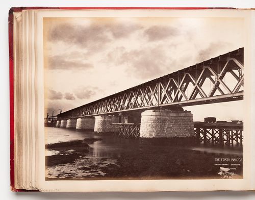 View of the Forth Bridge under construction, Firth of Forth, Scotland, United Kingdom
