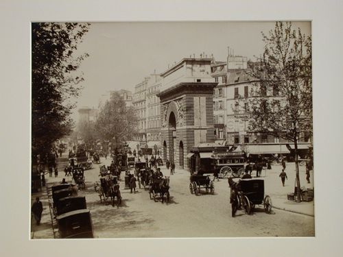 View of the Porte St. Martin [?], from the Boulevard St. Martin to the East, Paris, France