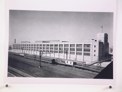 View of the east façade of the Printing Plant for The Lakeside Press, R.R. Donnelley and Sons Company, Chicago, Illinois