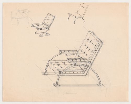 Sketch perspectives for chairs, possibly for Metz & Co., Amsterdam, Netherlands