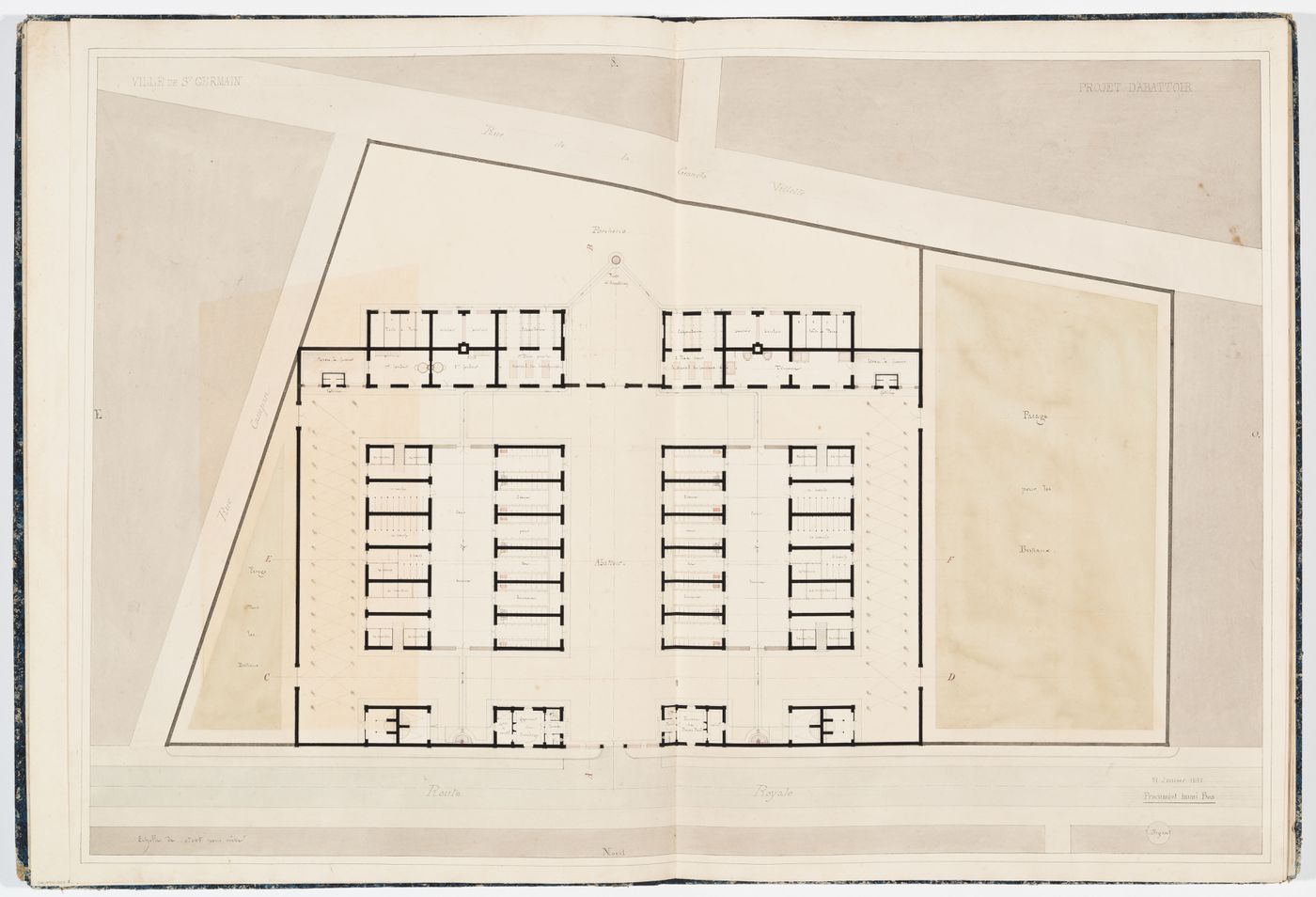 Ground floor plan for the municipal slaughterhouse