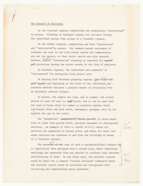 Document titled "The Concept of Enclosure" for Northern Airlift