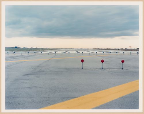 ORD: O’Hare Airfield: View of Runway 14R looking toward terminals, O'Hare International Airport, Chicago, Illinois