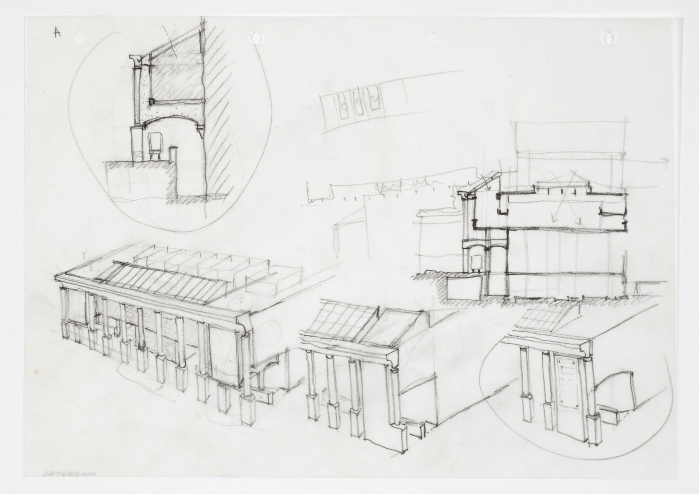 Addition to Württembergisches Staatstheater Stuttgart, Stuttgart, Germany: axonometrics and sections
