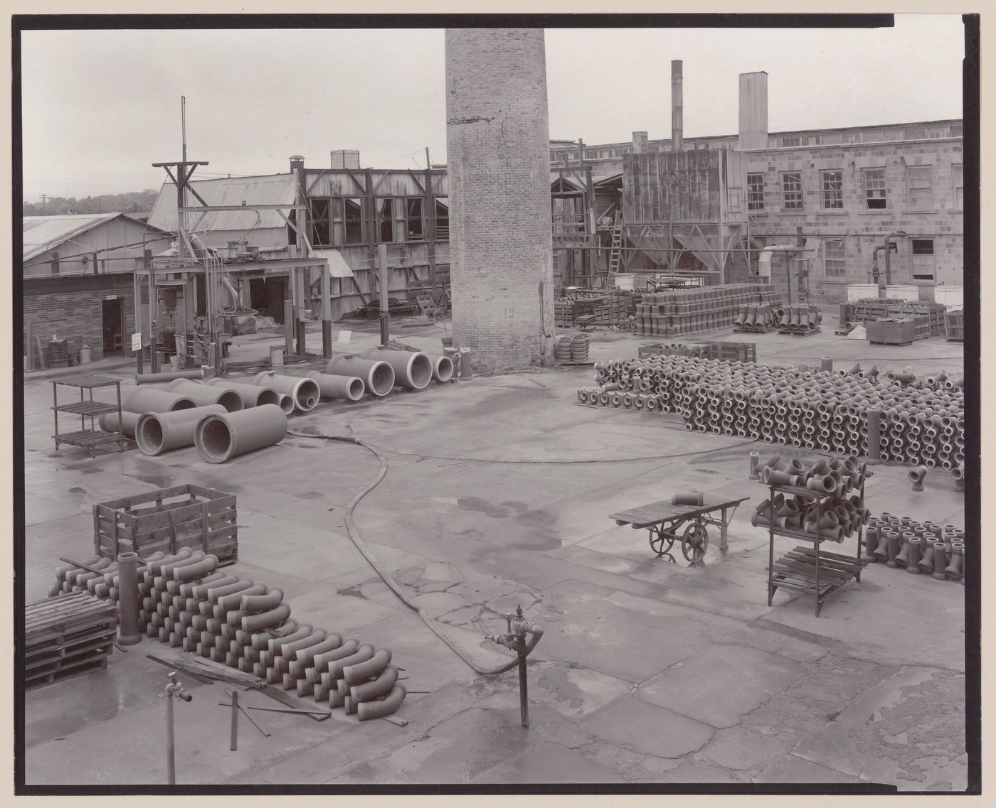 View of loading yard of terra-cotta factory, Lincoln, California