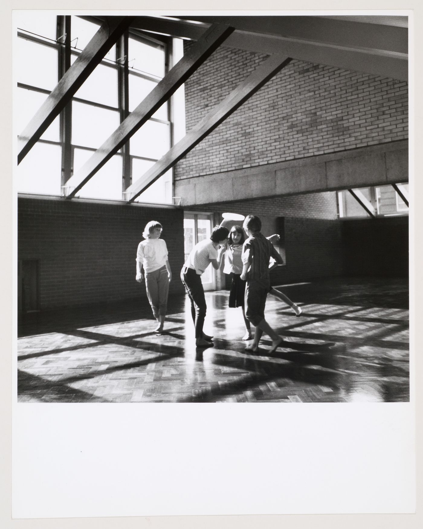 Interior view of Assembly Hall, Brunswick Park Primary School, London, England