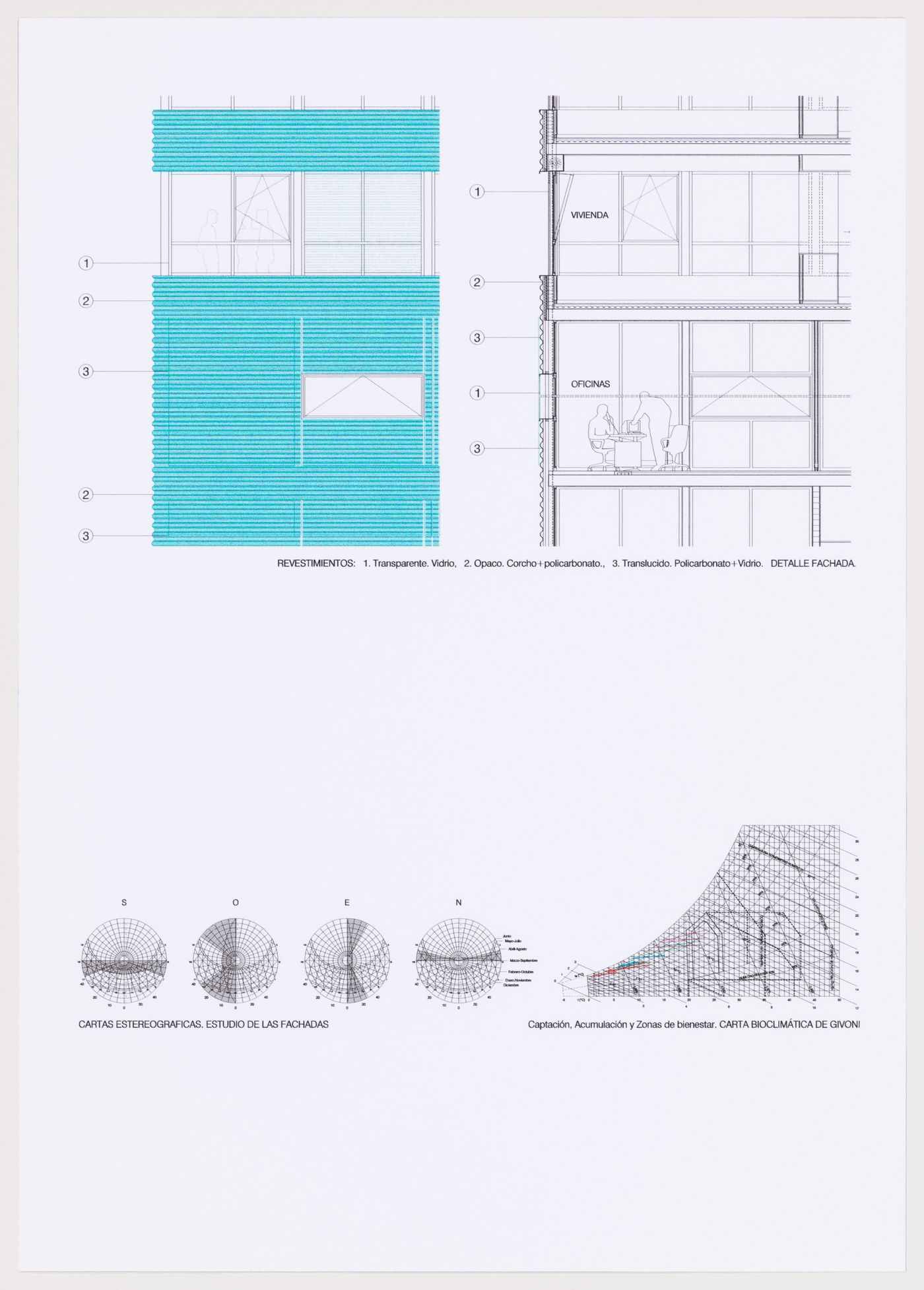 Detail, elevation and technical information, Torres mixtas bioclimáticas en el Humedal de Salburúa Fens, Vitoria, Spain