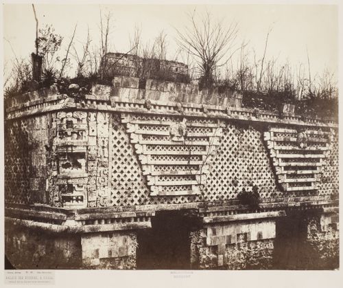 Close-up view of the frieze on the Egyptian façade of the Nunnery Quadrangle, Uxmal Site, Mexico