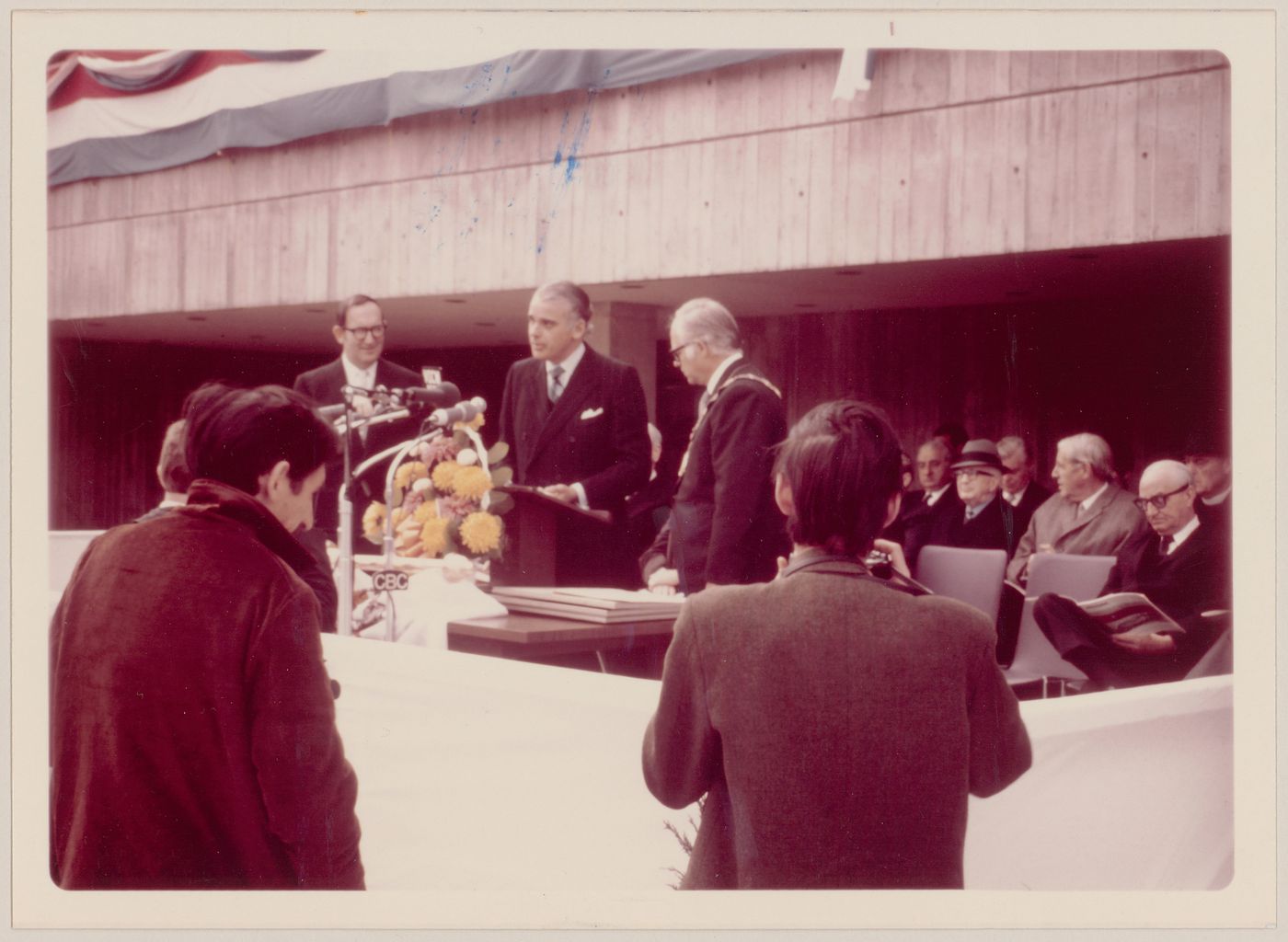 Parkin giving speech at opening of St. John's City Hall, Newfoundland, Canada