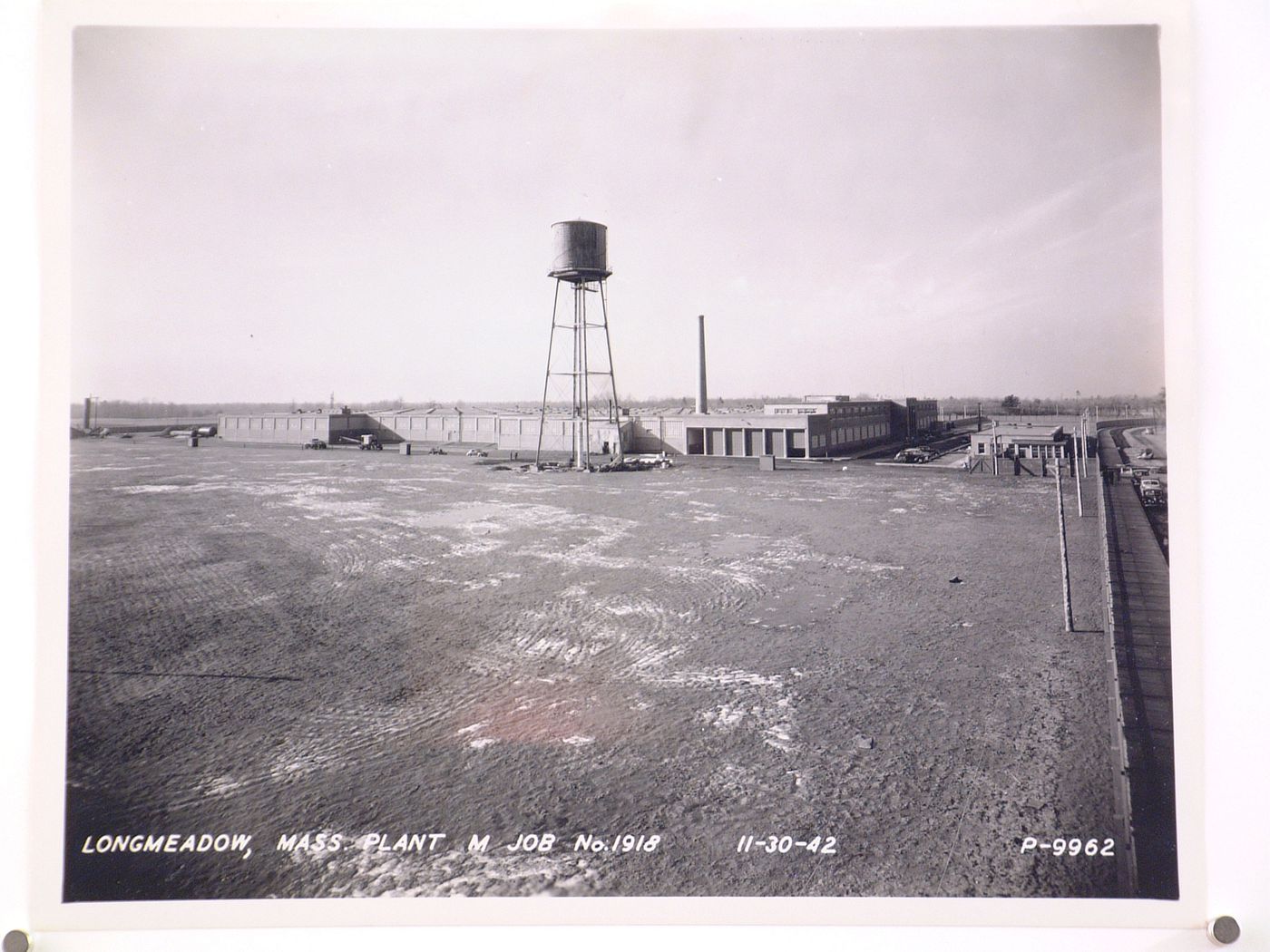 View of the principal and lateral façades of the Rods, Crank Shafts and Propeller Shafts Building, United Aircraft Corporation Pratt & Whitney Corporation division Assembly Plant, Longmeadow, Massachusetts