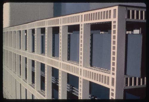 Photograph of a model for La ciudad que necesita la humanidad, Argentina, by Reginald Malcolmson and his students Mary Bylinsky and Dan Roach