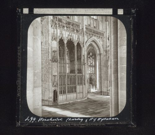 View of chantry of William of Wykeham, Winchester Cathedral, Winchester, Hampshire, England