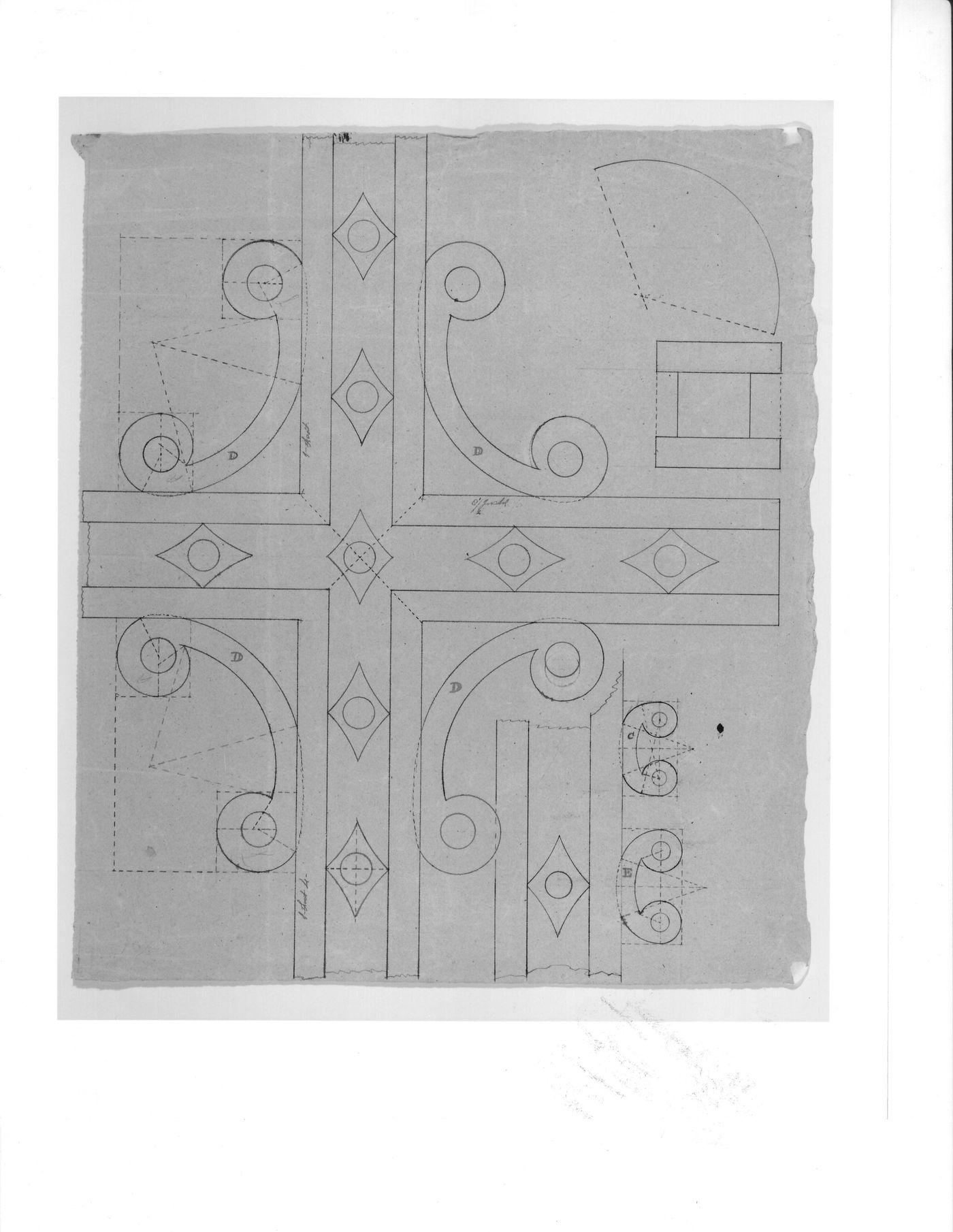 Elevations for details for the high altar [?] cross for Notre-Dame de Montréal