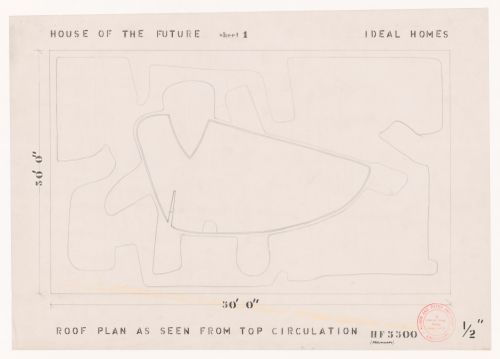 Plan for the roof level as seen from the viewing platform, House of the Future, Daily Mail Ideal Homes Exhibition, London, England