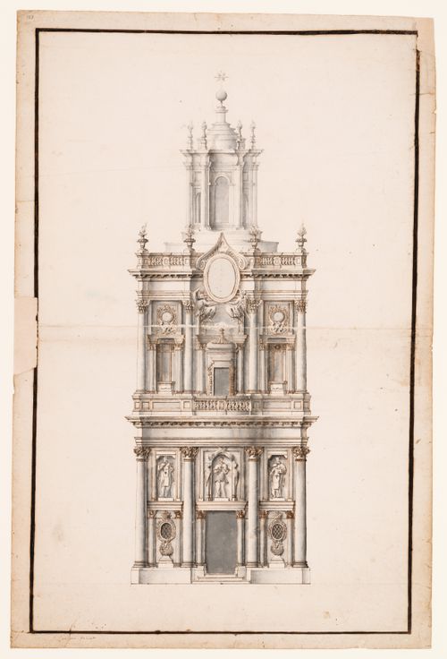 Elevation of the façade of S. Carlo alle Quattro Fontane, Rome