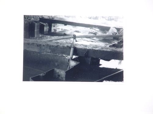 View of fallen scaffolding