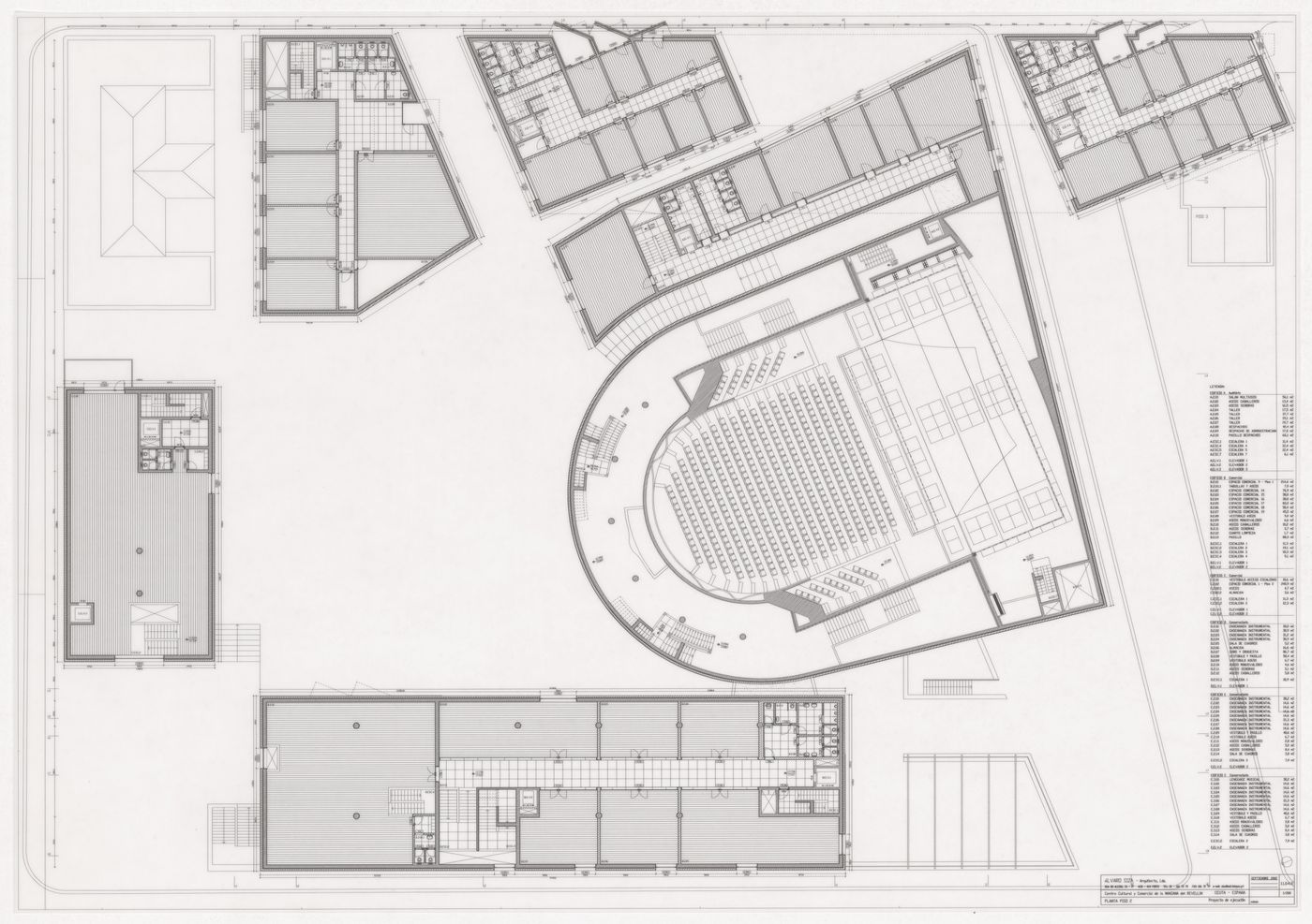 Second floor plan for Centro Cultural Manzana del Revellin, Ceuta, Spain