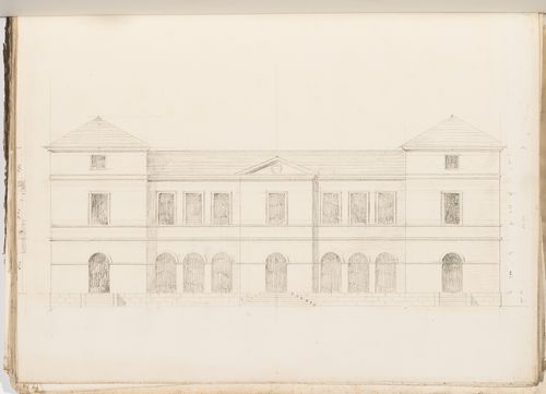 Project no. 3 for a country house for comte Treilhard: Principal elevation