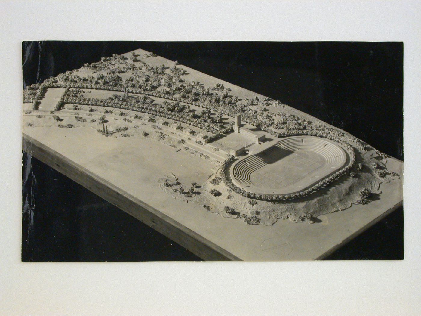 Photograph of model of proposed olympic stadium, Berlin, Germany