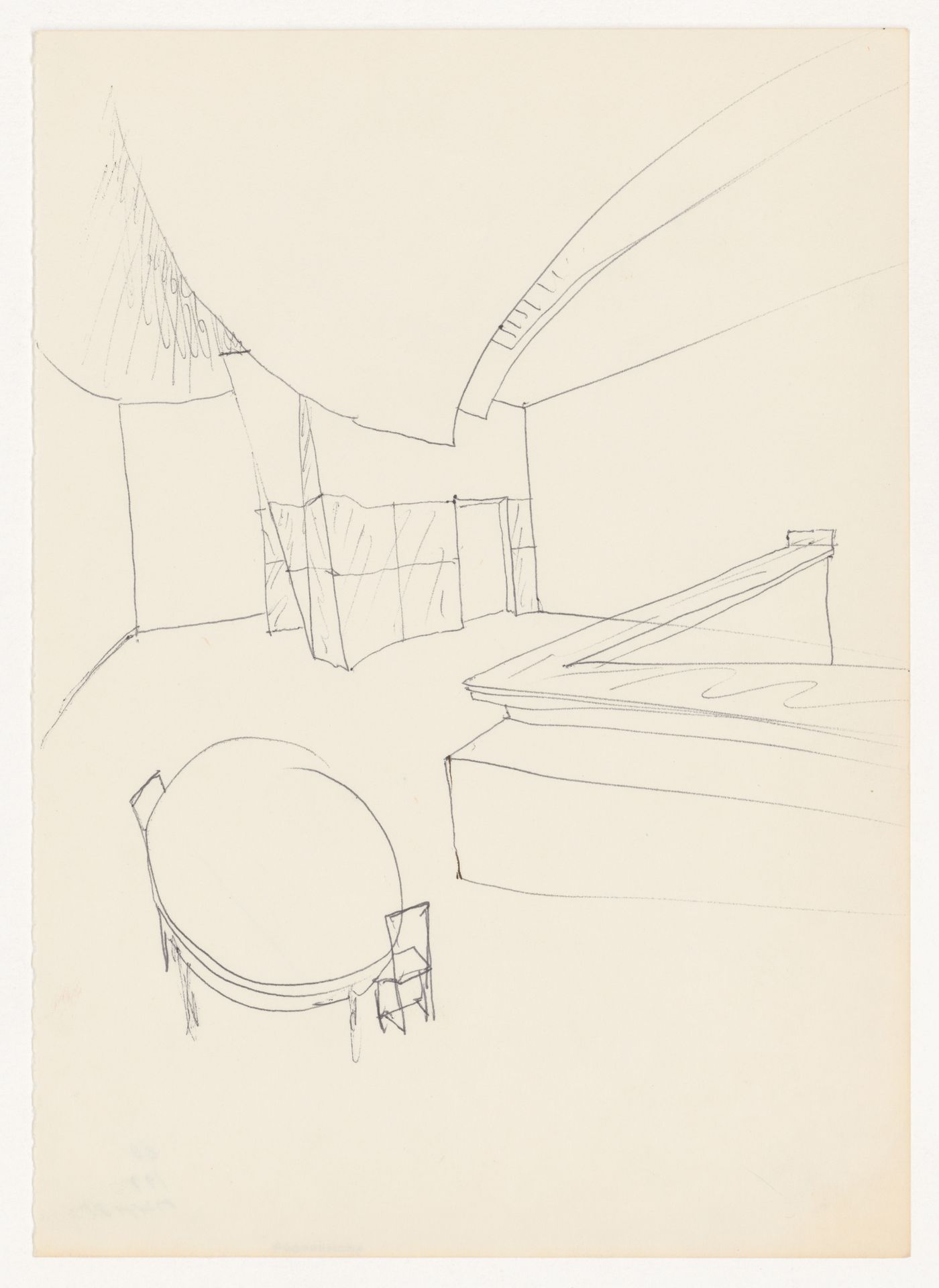 Sketch interior for Banco Borges & Irmão II [Borges & Irmão bank II], Vila do Conde, Portugal