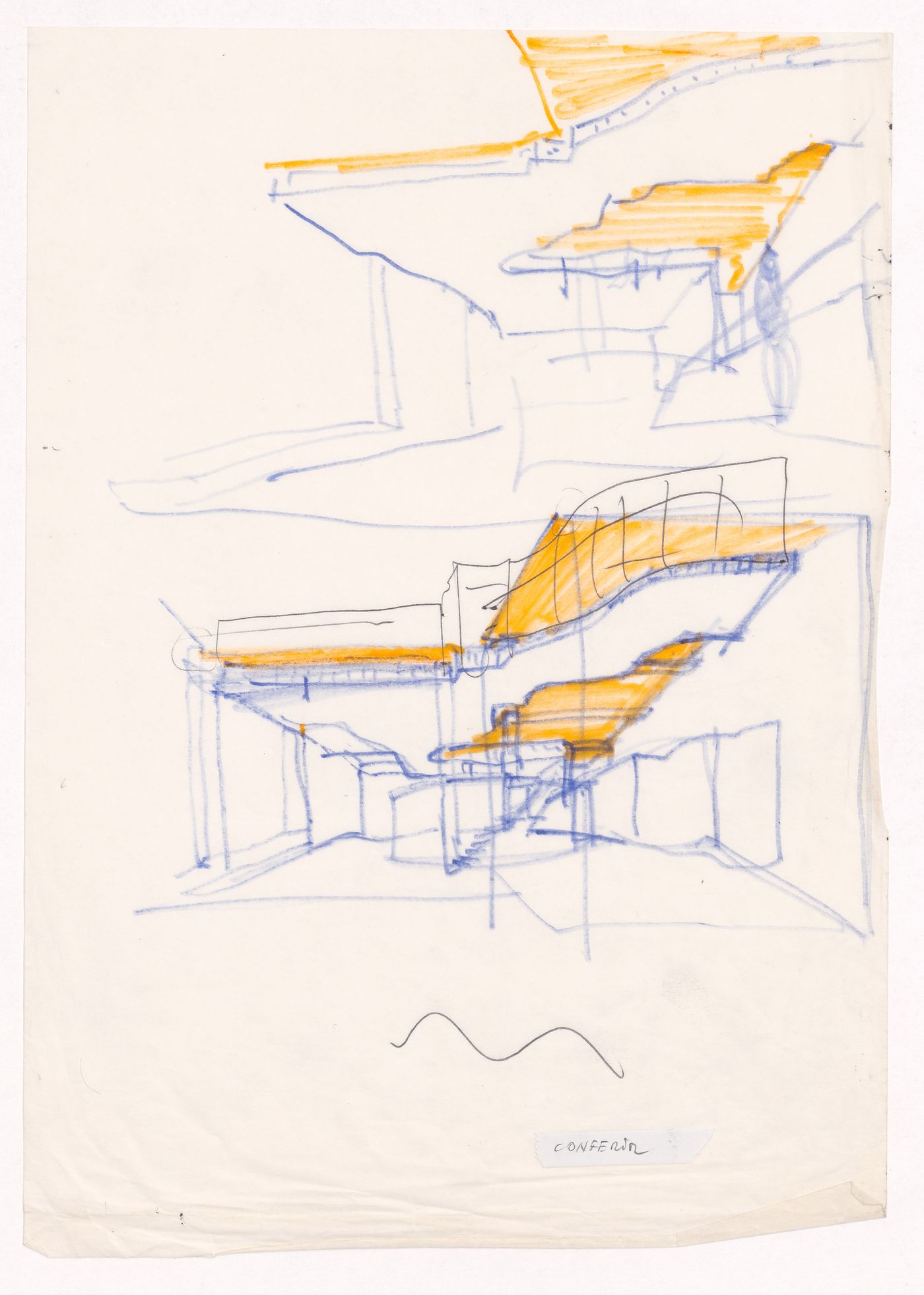 Sketch perspectives for Galeria do Antiquário, Campo Alegre, Porto, Portugal