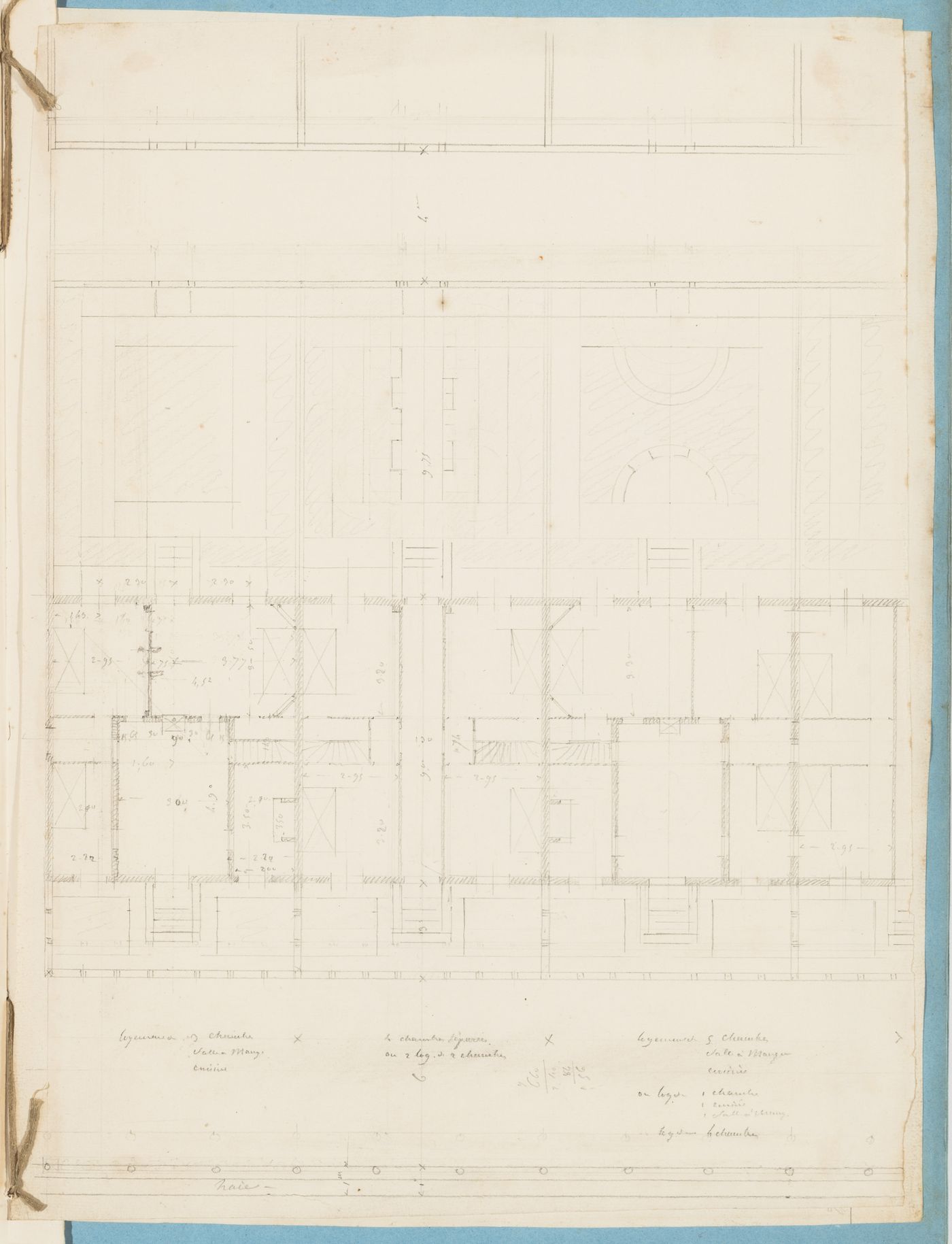 Project for housing for M. Busche: Partial plan for row houses