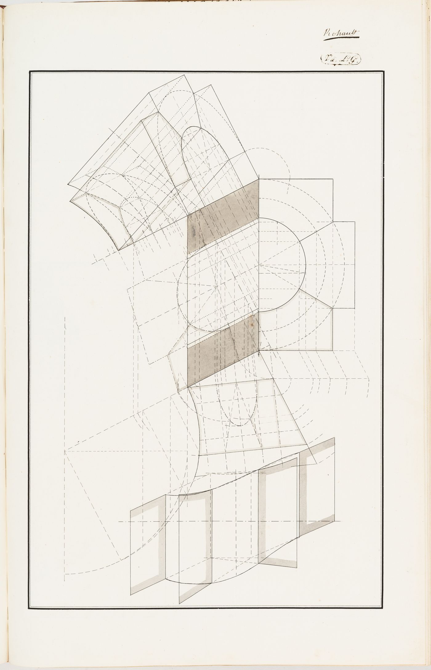 Geometry exercise for constructing an arch