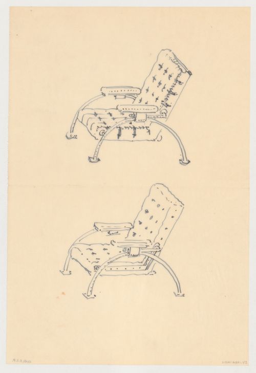 Sketch perspectives for a chair, possibly for Metz & Co., Amsterdam, Netherlands